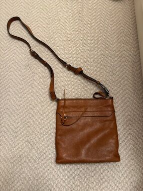 Vince Camuto Brown Leather Crossbody Bag for Women- pebbled brown leather